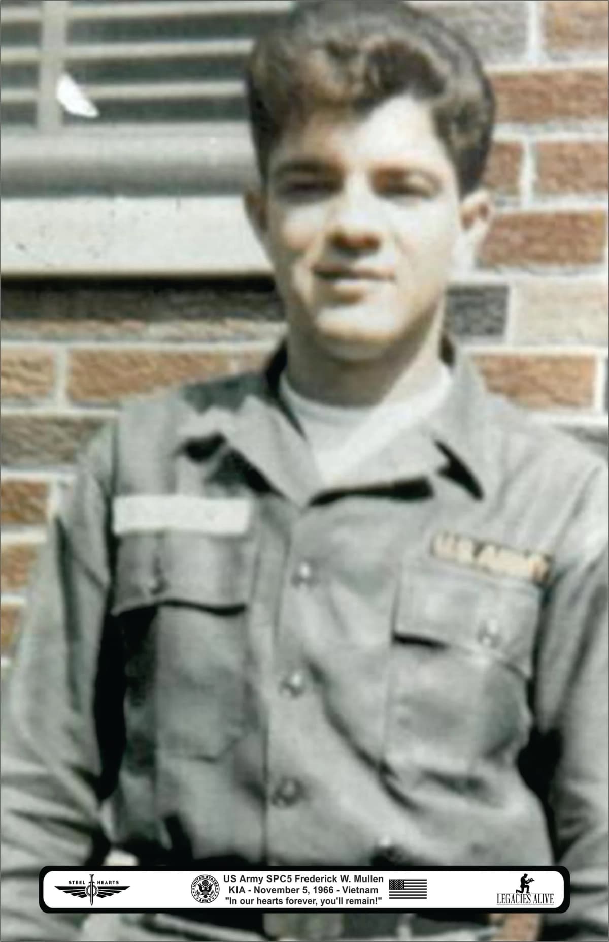 Memorial image honoring SPC Frederick Mullen