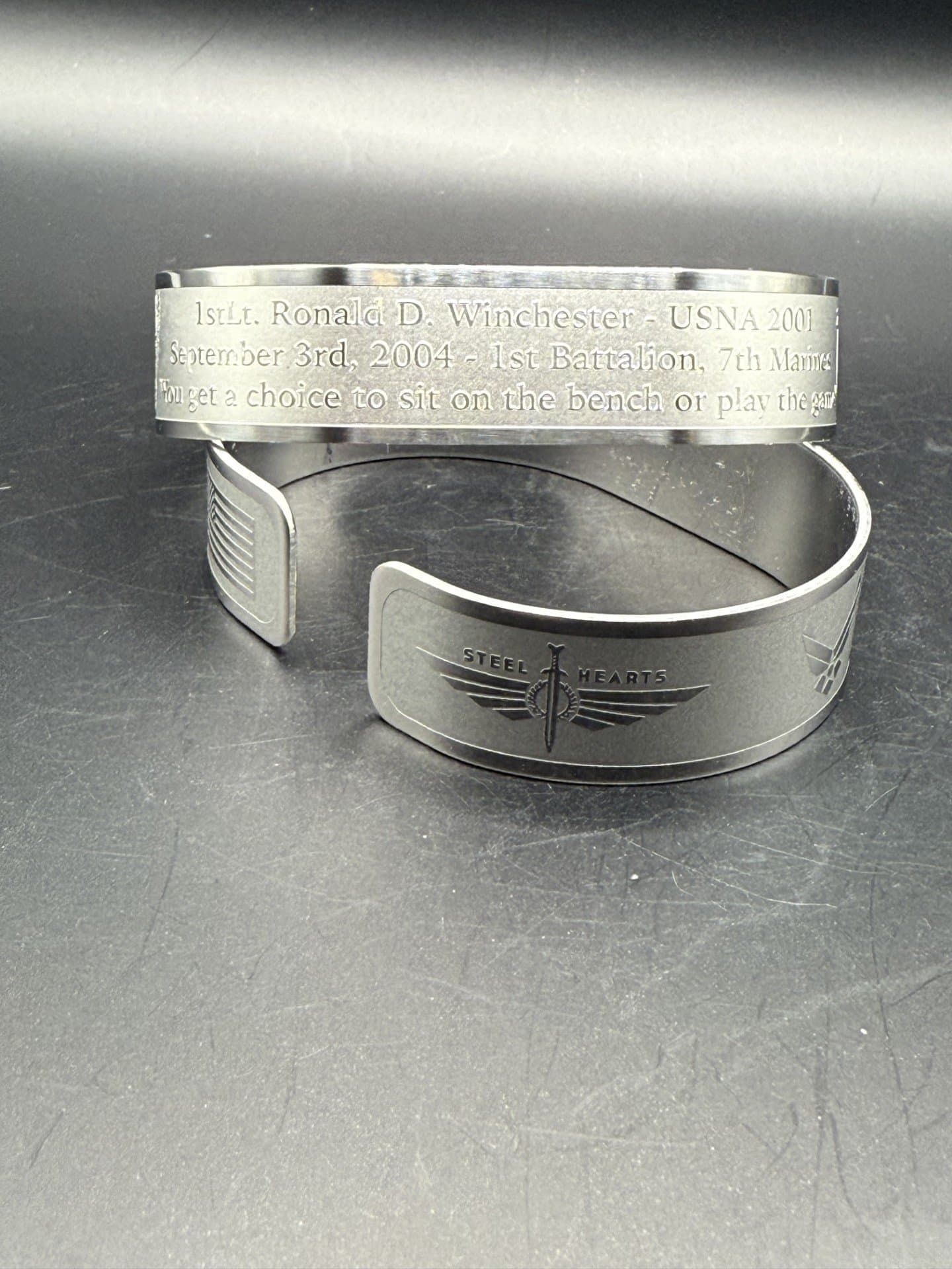 Memorial bracelet honoring 1stLt. Ronald Winchester (USNA '01)