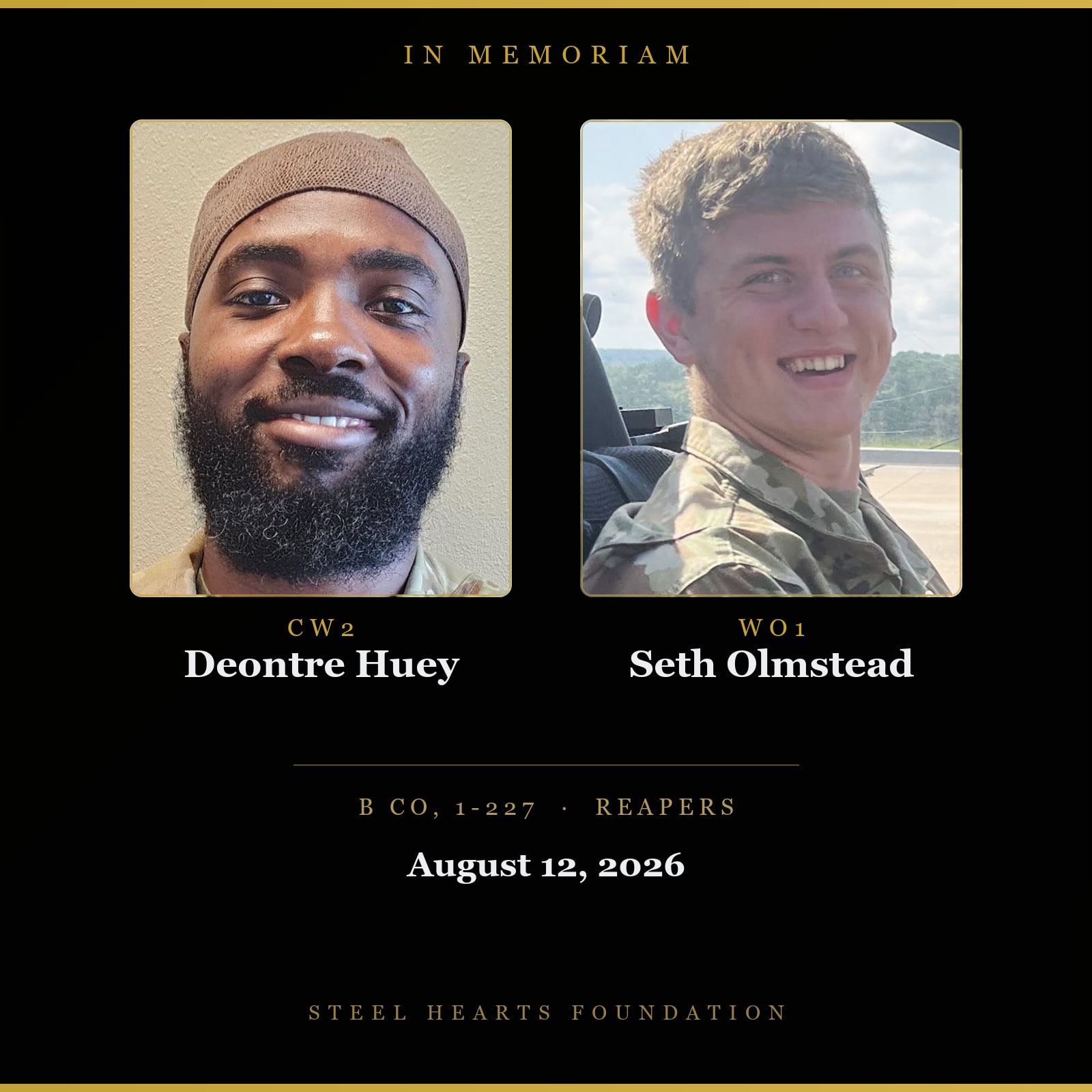 Memorial image honoring B Co, 1-227 | August 12, 2026