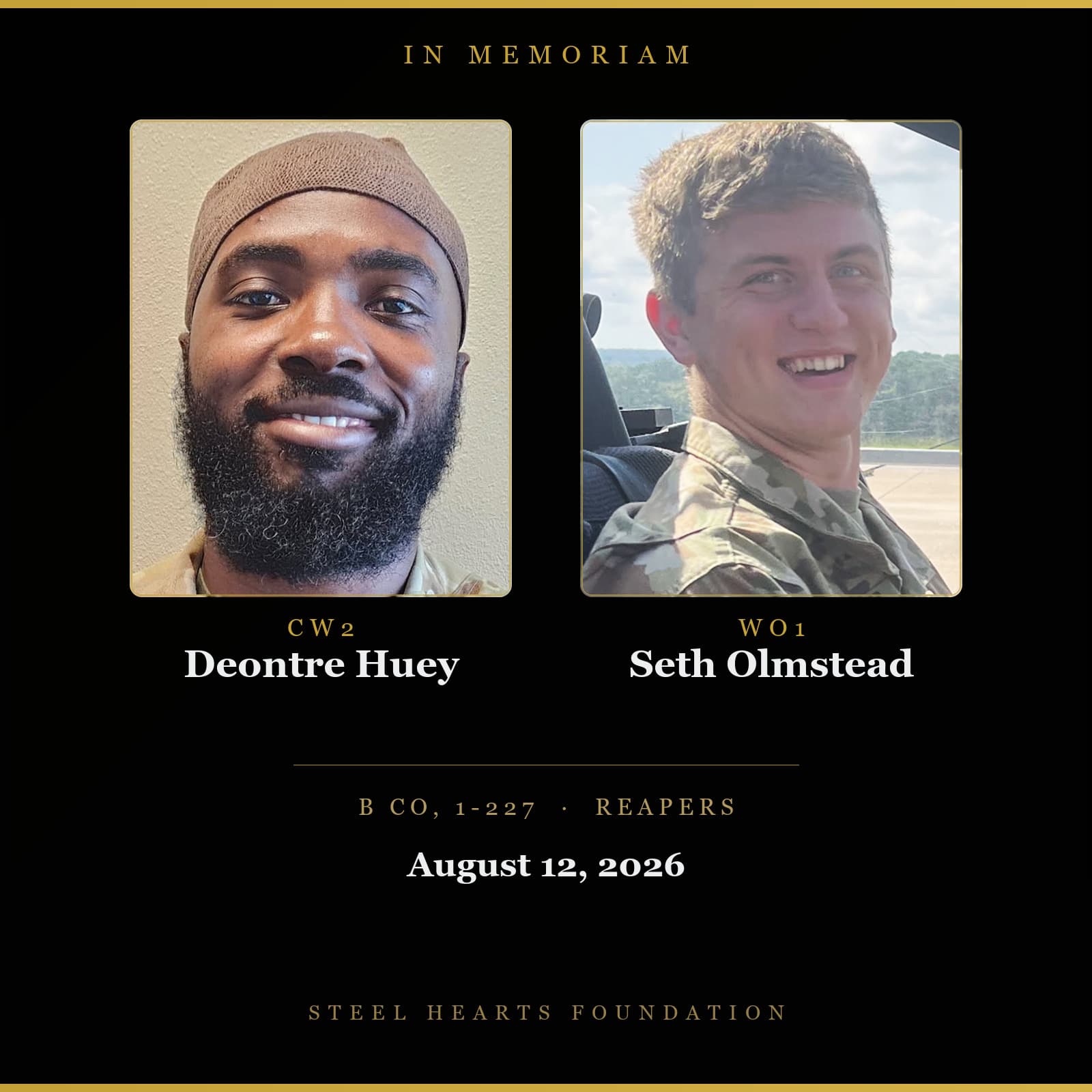 Memorial portrait of B Co, 1-227 | August 12, 2026