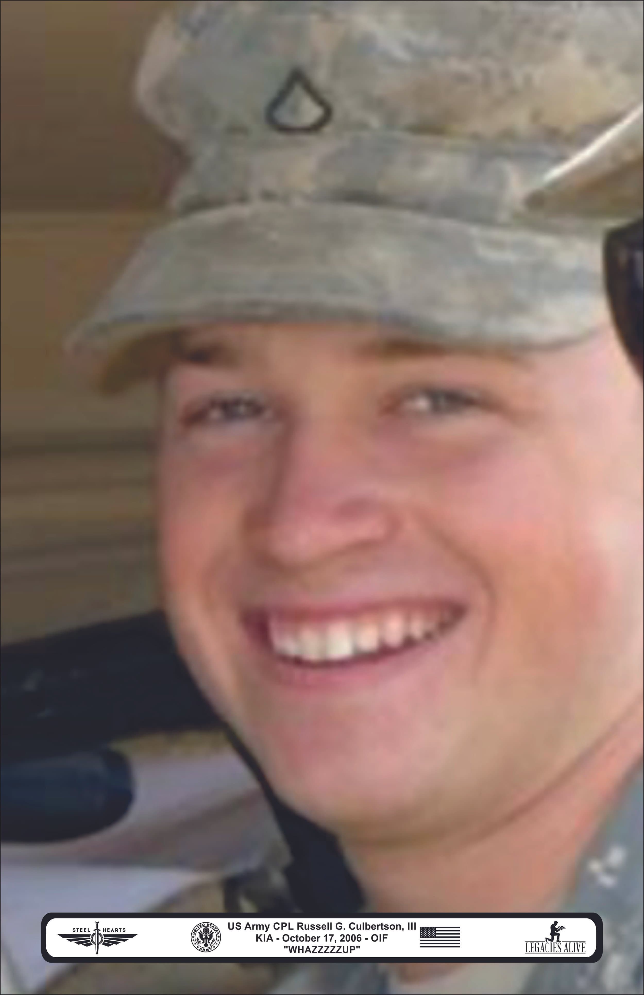 Memorial image honoring CPL Russell G. Culbertson III