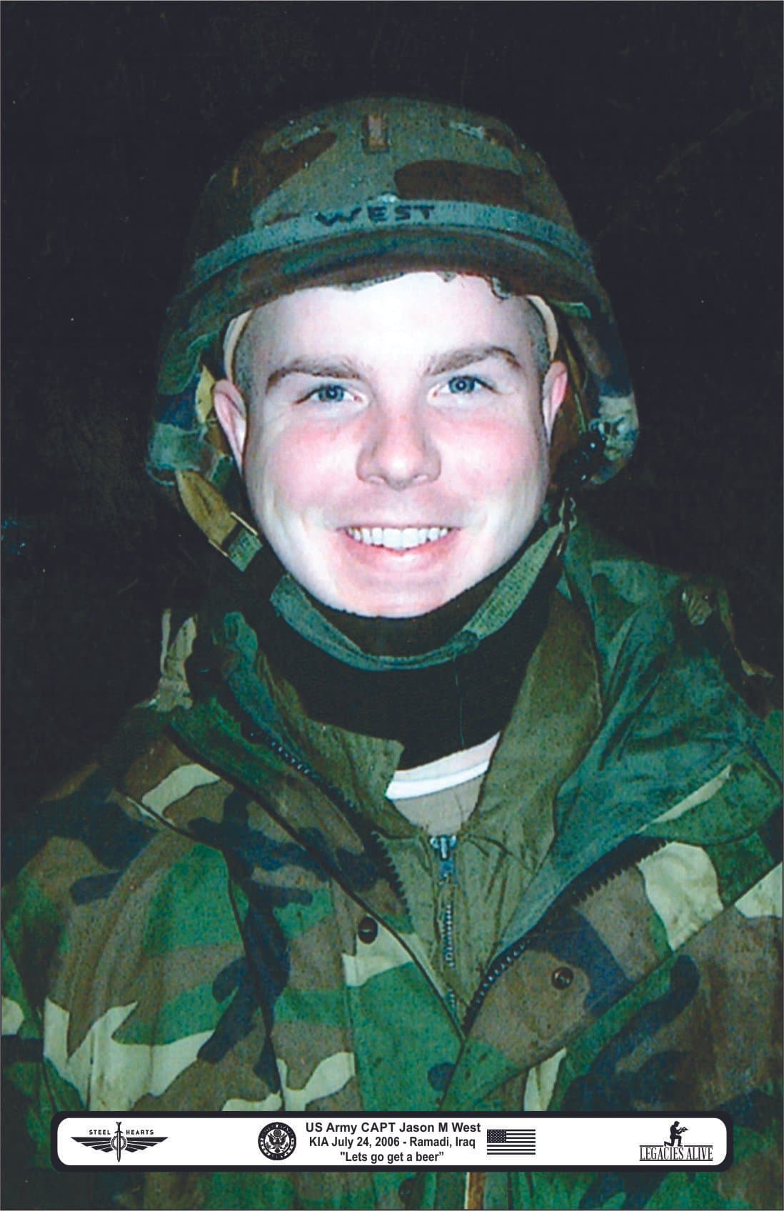 Memorial image honoring CPT Jason M. West