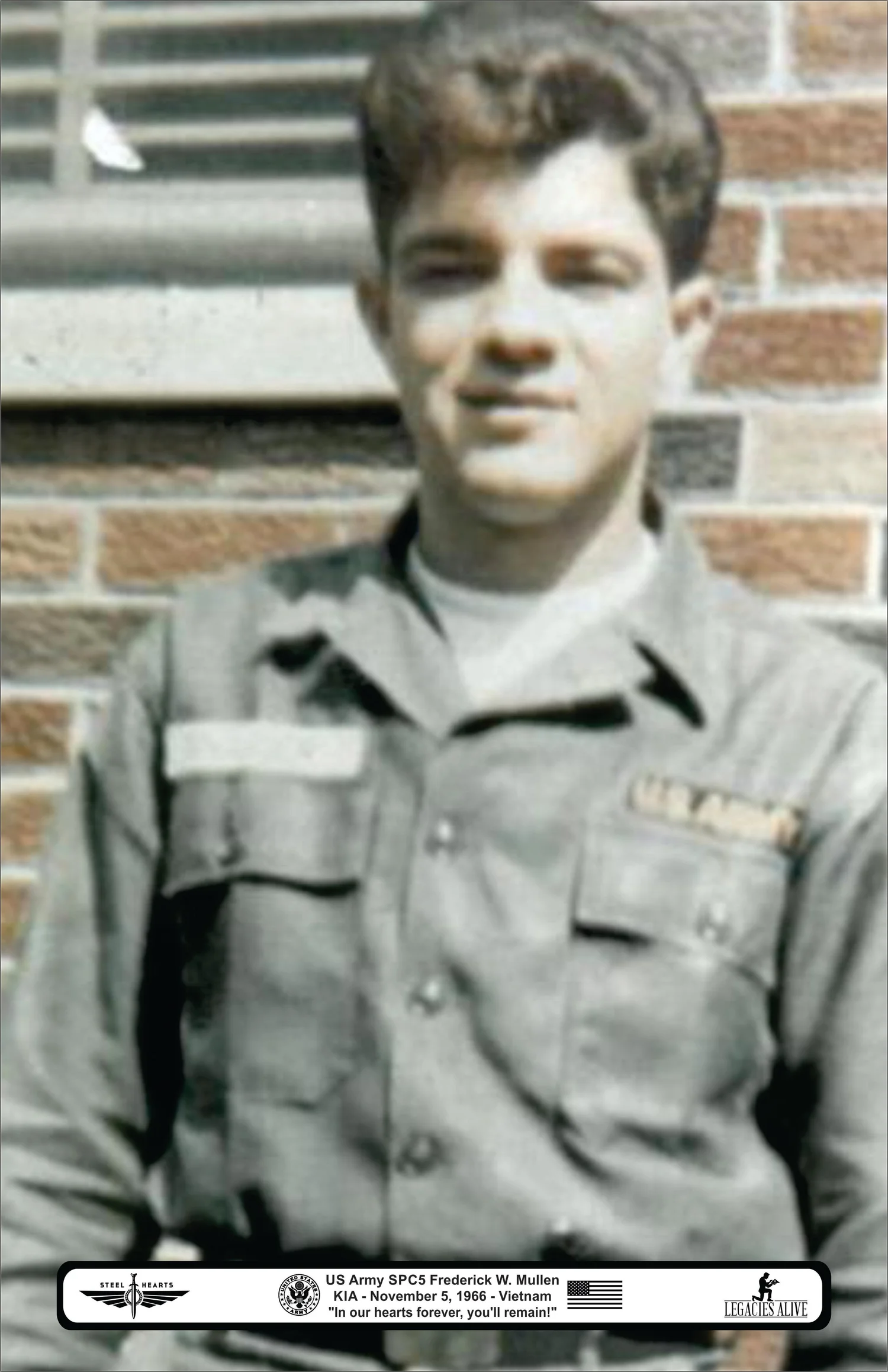 Memorial image honoring SPC Frederick Mullen