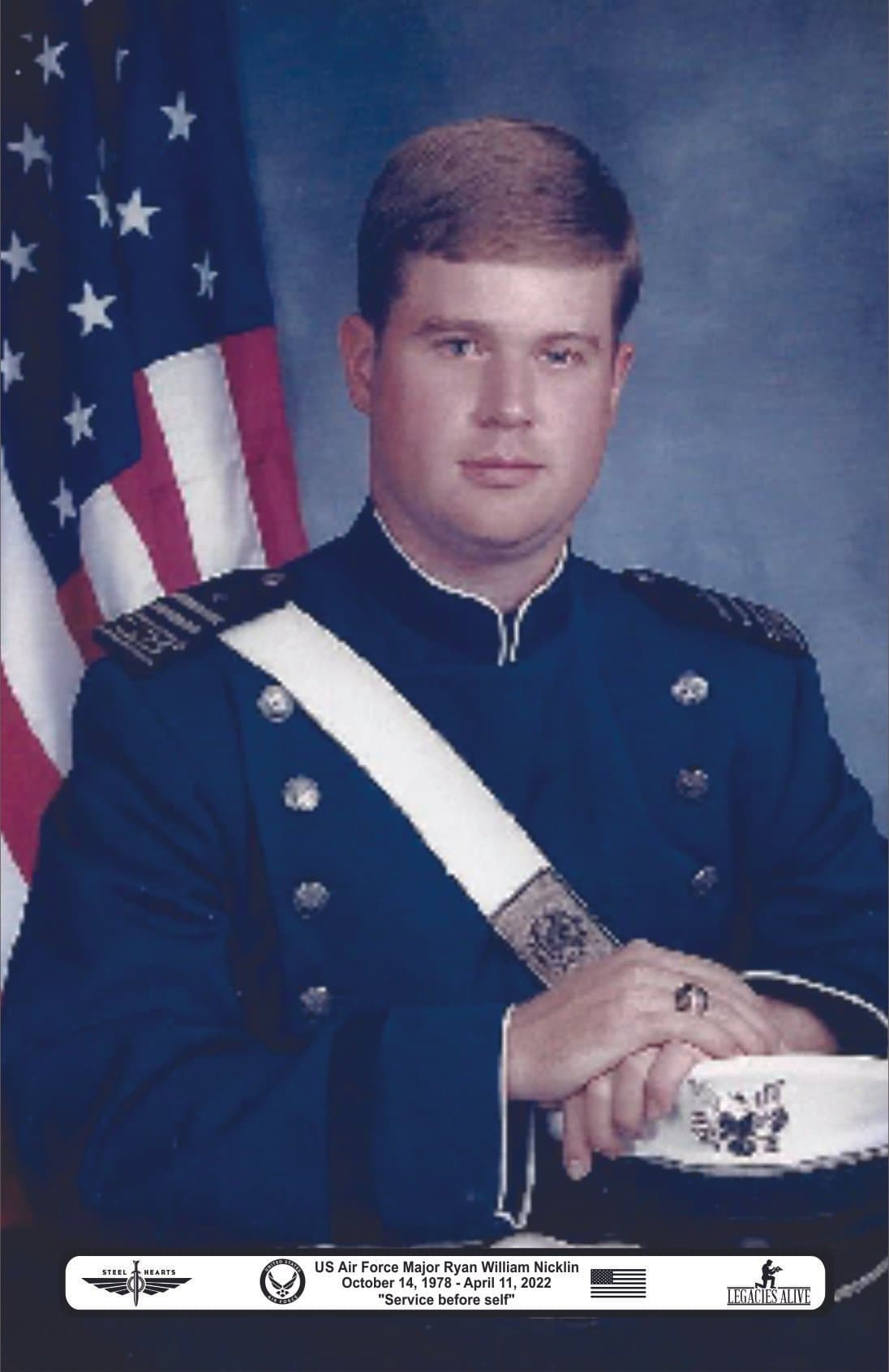Memorial image honoring Maj. Ryan W. Nicklin (USAFA '01)
