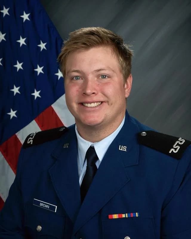 Memorial image honoring C3C Hunter Brown (USAFA '25)
