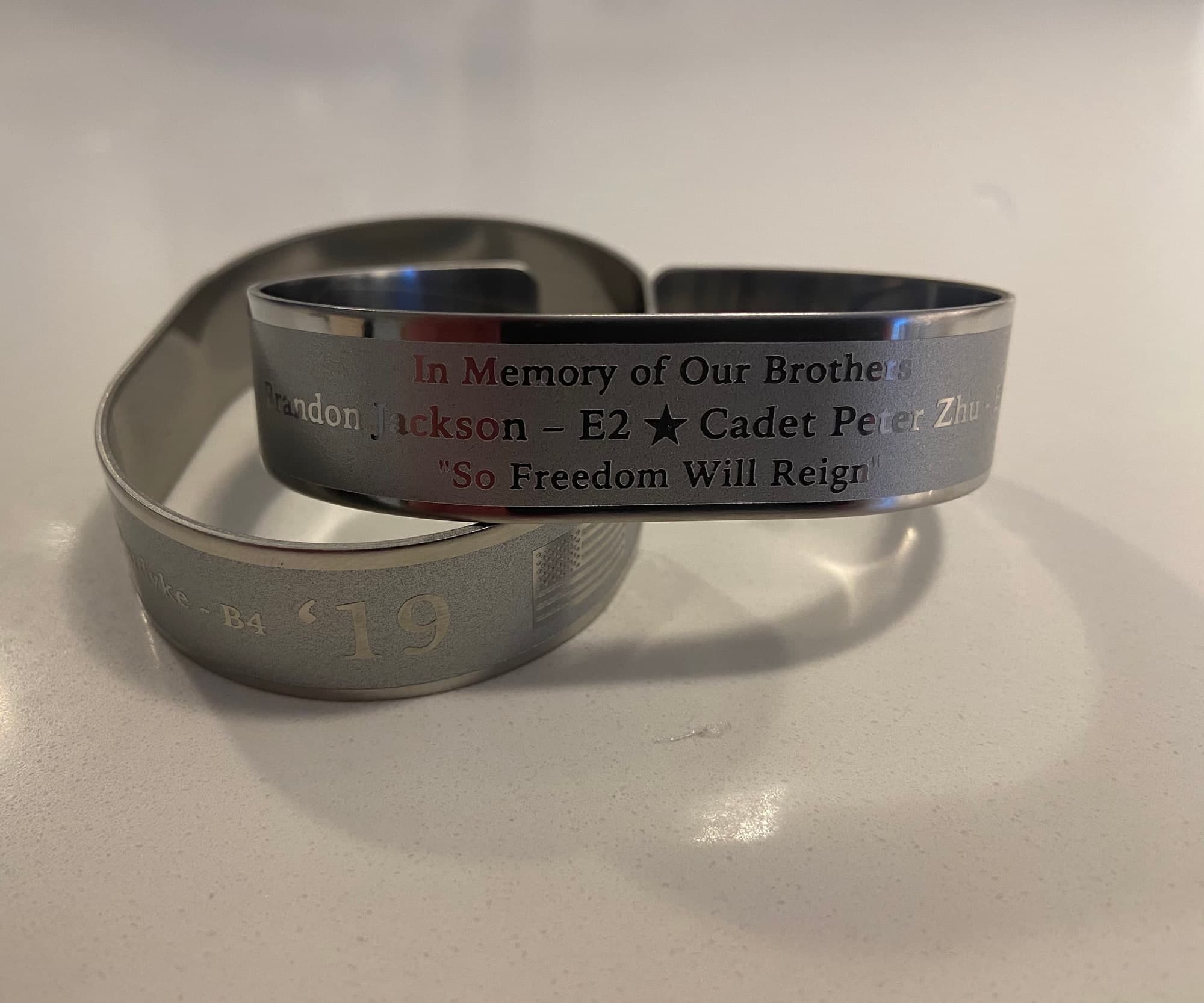 Memorial image honoring USMA Class of 2019 Bracelet