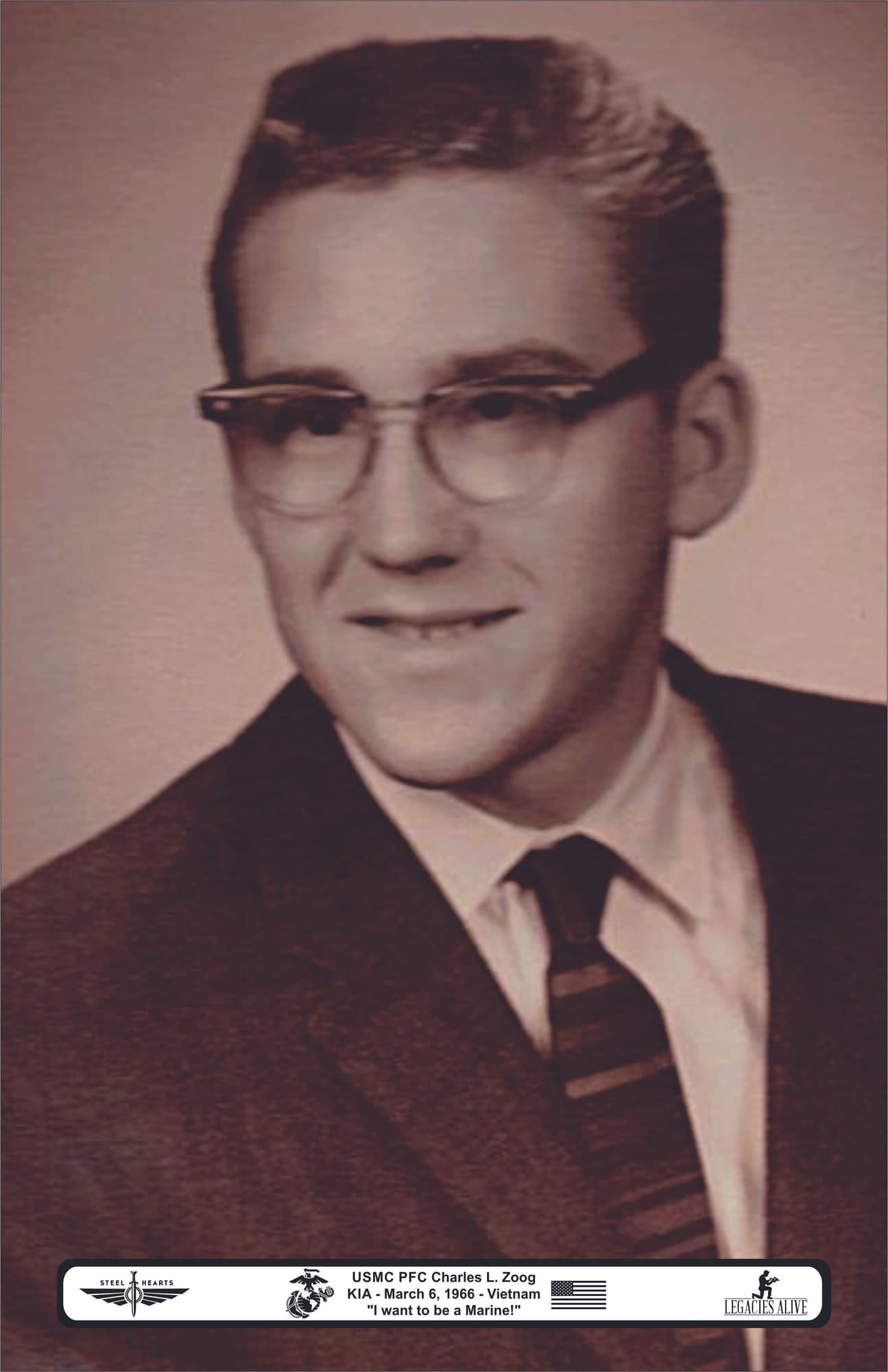 Memorial image honoring PFC Charles L. Zoog
