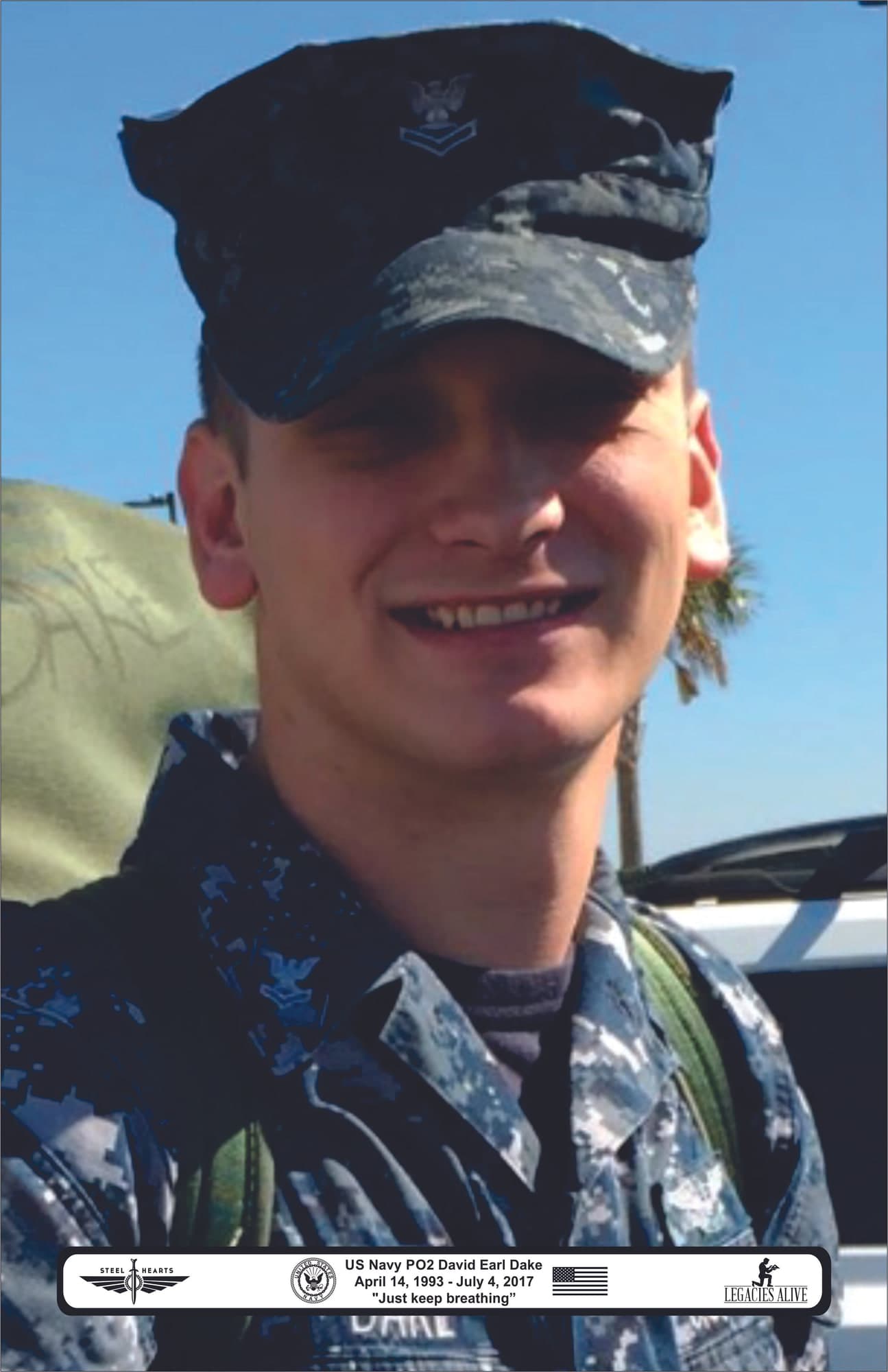 Memorial image honoring PO2 David E. Dake
