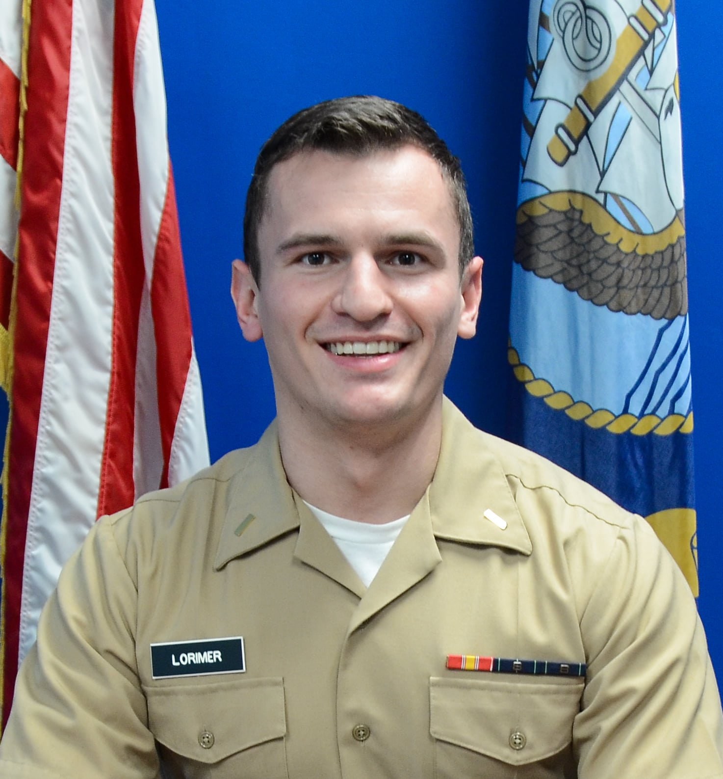 Memorial image honoring LTJG Andrew "AJay" Lorimer (USNA '19)